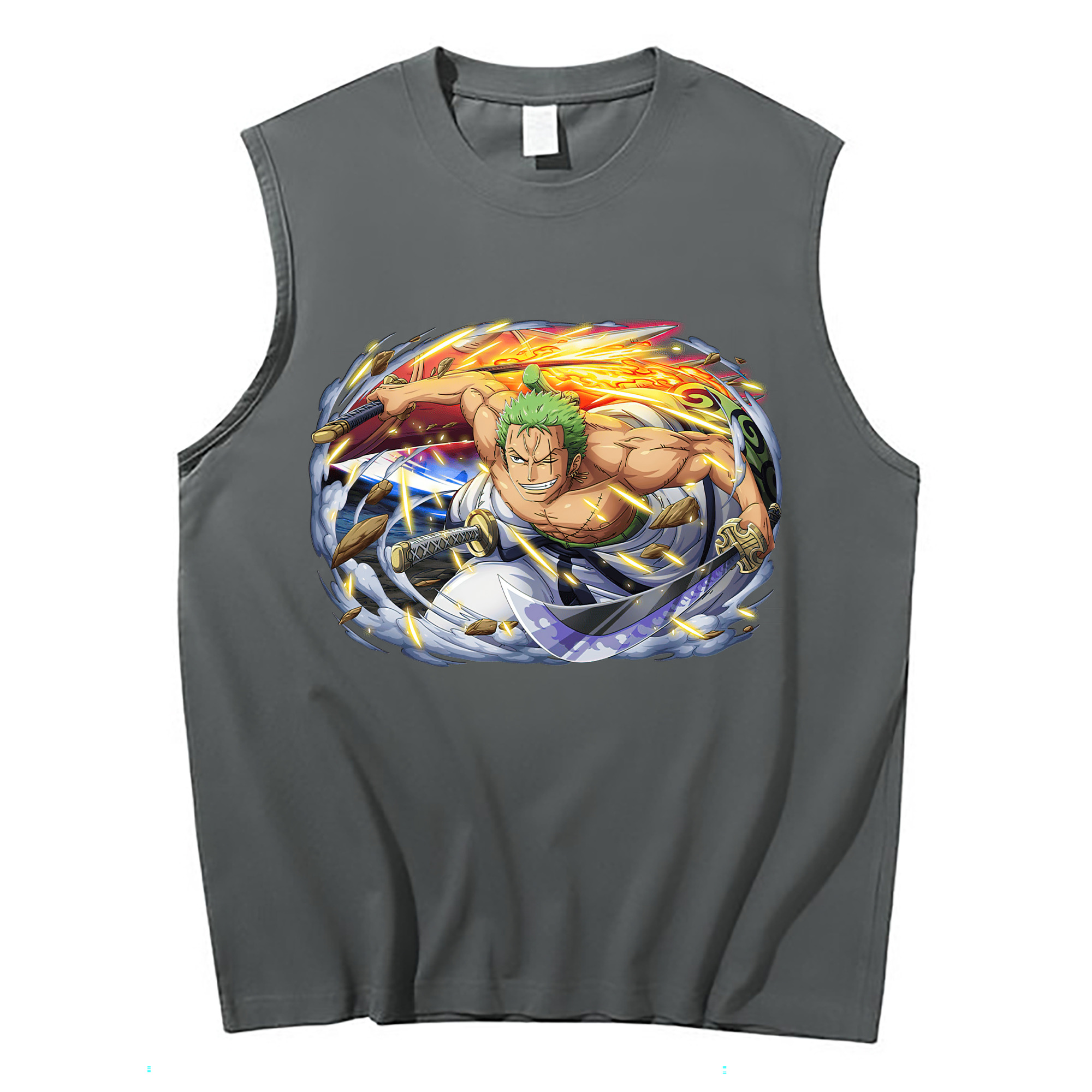 ワンピース ロロノア・ゾロ ONE PIECE Roronoa Zoro コットン100％タンクトップ（フロントプリント）
